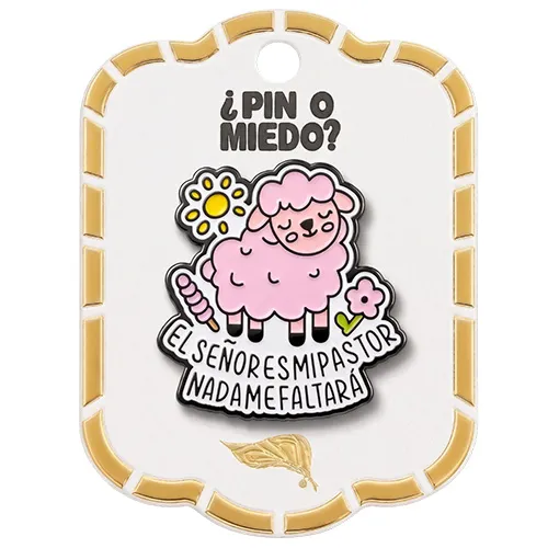Pin metálico de ovejita El Señor es mi pastor nada me faltará