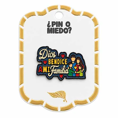 Pin metálico Dios Bendice a mi familia