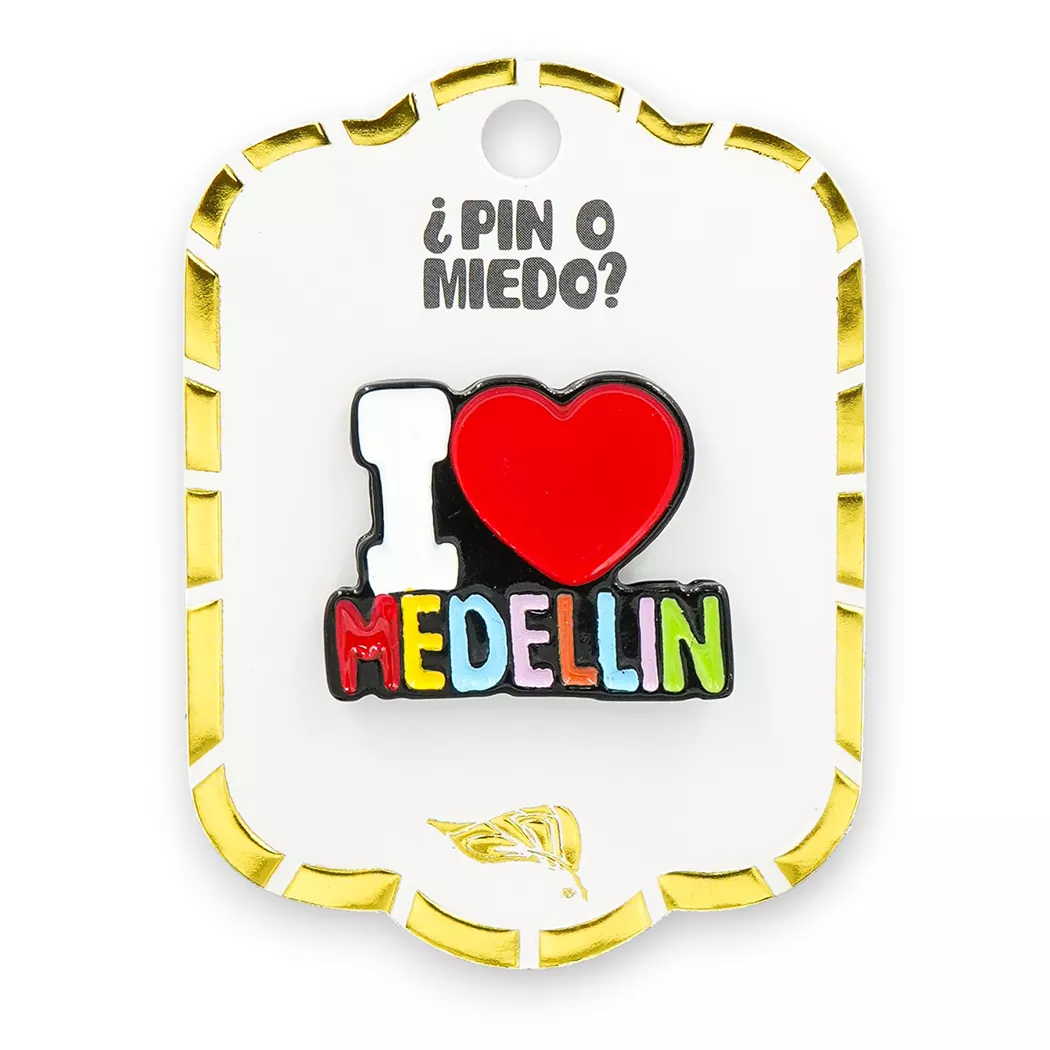 Pin metálico I love Medellín