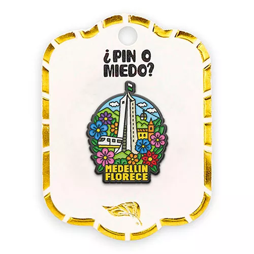 Pin metálico Medellín florece