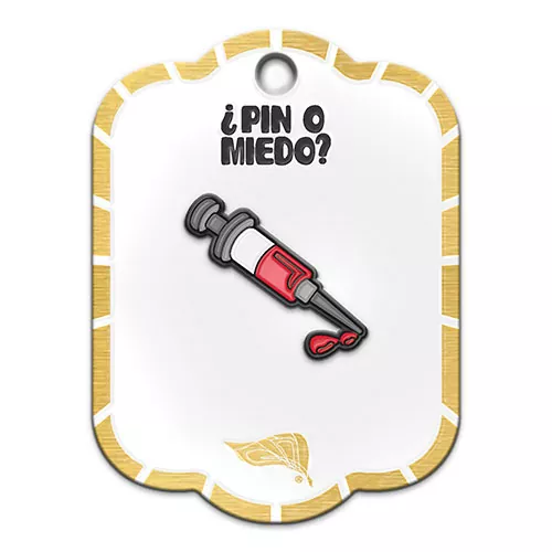 Pin metálico jeringa