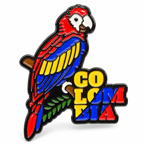 Imán Metálico Guacamaya Colombia 4,5 cm