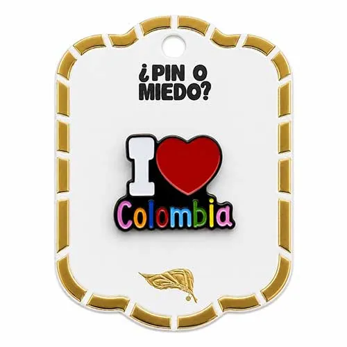 Pin metálico I Love Colombia