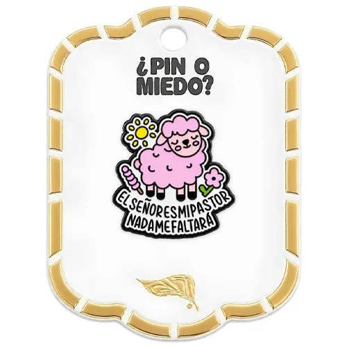 Pin metálico de ovejita El Señor es mi pastor nada me faltará